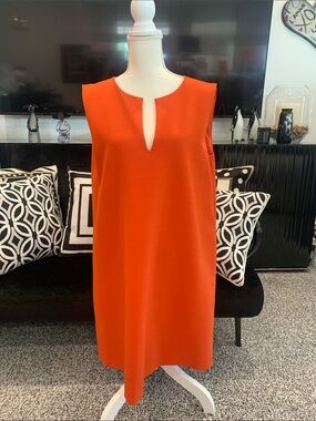 NWT. Fabiana Filippi Orange Shift Dress with Keyhole Neckline. Size 46